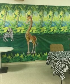 Beistle Zebra Print Tablecover, 54” x 108” – Plastic Table Cloth, Animal Print Tablecloth, Animal Safari Theme Decorations, Safari Table Cloth, Rectangular Table Cover, Zebra Stripe Decorations 24 81ULFbll0TL
