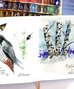 Handbook Journal Co. Artist Watercolor Sketchbook Journal, Square 8.25 x 8.25 Inches, 95lb / 200 GSM, Hardcover w/Pocket 95 lb / 200 gsm 45 81UNTy8ugL