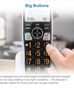 AT&T BL102-2 DECT 6.0 2-Handset Cordless Phone for Home with Answering Machine, Call Blocking, Caller ID Announcer, Audio Assist, Intercom, and Unsurpassed Range, Silver/Black 2 Handset 24 81UOkMOJ5RL