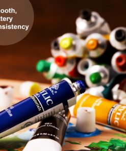 PHOENIX Acrylic Paint Set, 24x12ml Tubes, Non-toxic Craft Christmas Color Paints for Canvas, Wood, Ceramic, Great Value Painting Supplies for Adults Kids & Beginners studio grade 0.4 fl oz (pack of 24) 11 81UQU94GbcL 1