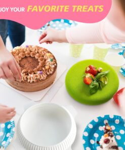 HYQO 3D Silicone Cake Molds for Baking - Silicone Baking Mold Round Cake Pans Brownie Pan with Lid Cake Mold - Mini Cheesecake Molds Non Stick Baking Pan Set Cake Mousse Circle Chocolate Molds Round 3D Silicone Cake Mold 17 81URxUcpWL