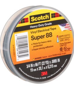 3M Safety Super 88 Vinyl Electrical Tape, .75 in x 66 ft, Black, 1-Roll 12 81UTmVEiNzL