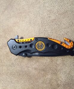 Snake Eye Tactical EMT Black & Orange Folding Pocket Knife 49 81UUOMSqxoL
