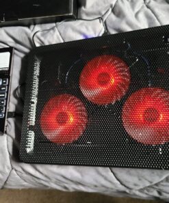 Havit HV-F2056 15.6-17 Inch Laptop Cooler Cooling Pad - Slim Portable USB Powered (3 Fans) (Black+Red) Black+Red 46 81UUvEAsKPL