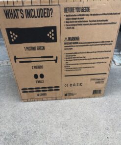 PutterBall Golf Pong Game Set The Original - Includes 2 Putters, 2 Golf Balls, Green Putting Pong Golf Mat & Golf Hole Covers - Best Backyard Party Golf Game Set 23 81UUvKZVT6L