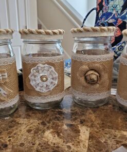 LEOBRO 24PCS Burlap Flowers, 8 Styles Natural Handmade Rustic Rose Flower Bowknot with Faux Pearls for DIY Craft Bouquets Home Wedding Christmas Party Decoration 36 81UW7hmTPIL