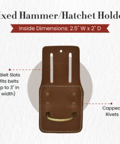 Style n Craft Fixed Hammer Holder, Full-Grain Leather Hatchet Holder, Compatible with All Types of Hammers and Hatchets, Dark Tan (98438) Full Grain Leather 10 81UWJhSy9L
