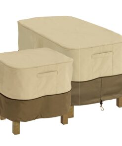 Classic Accessories Veranda Water-Resistant 26 Inch Square Patio Ottoman/Side Table Cover, Outdoor Table Cover 26"L x 26"W x 17"H 29 81UWkXCrlL