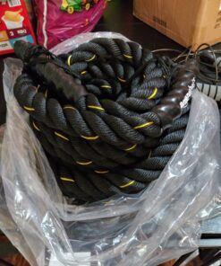 Amazon Basics Battle Exercise Training Rope - 30/40/50 Foot Lengths, 1.5/2 Inch Widths 30 ft. x 1.5 in. 23 81UWsfuYW3L