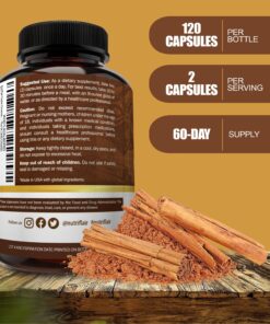 NutriFlair Organic Ceylon Cinnamon (100% Certified ) 1200mg per Serving, 120 Capsules - Joints, Inflammatory, Antioxidant, Glucose Metabolism Support- 120 Count (Pack of 1) 120 Count (Pack of 1) 20 81UXmYSlqkL