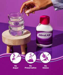 MiraLAX Gentle Constipation Relief Laxative Powder, Stool Softener with PEG 3350, Works Naturally Water in Your Body, No Harsh Side Effects, Osmotic Laxative, #1 Physician Recommended, 45 Dose 1.68 Pound (Pack of 1) 26 81UYsbSoHL
