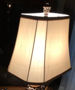 Regency Hill Exeter Traditional Style Table Lamps 30" Tall Full Size Set of 2 Bronze Wood Carved Leaf Creme Rectangular Bell Shade Decor for Living Room Bedroom House Bedside Nightstand Office 36 81UZTpxB2 L 3