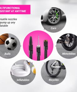 Electric Air Compressor Tire Inflator AC/DC Portable for Car – DC 12V, Home – AC 110V, Upscale, with Digital Pressure Gauge, Air Pump for Car Tires, Motorcycle, Bike, Basketball and More 18 81UZm3d5YL