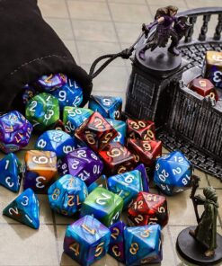 CiaraQ Polyhedral Dice Set (35 Pieces) with Black Pouches, 5 Complete Double-Colors Dice Sets of D4 D6 D8 D10 D% D12 D20 Compatible with Dungeons and Dragons DND RPG MTG Table Games 35pcs 32 81Ub7IGbqQL