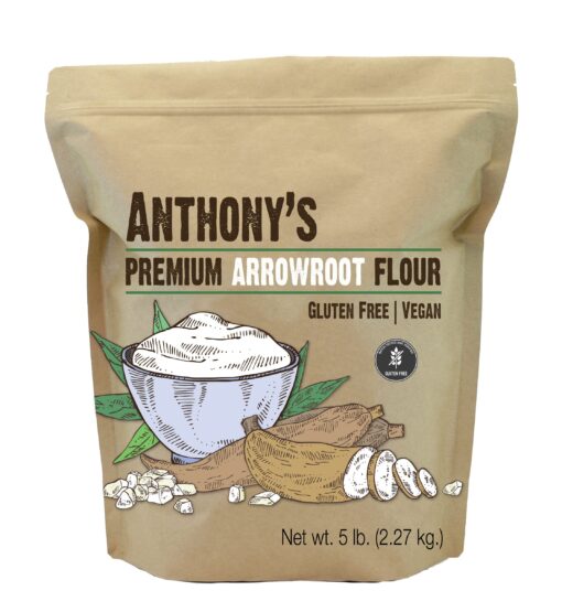 Anthony's Arrowroot Flour, 5 lb, Batch Tested and Gluten Free, Non GMO 5 Pound (Pack of 1)