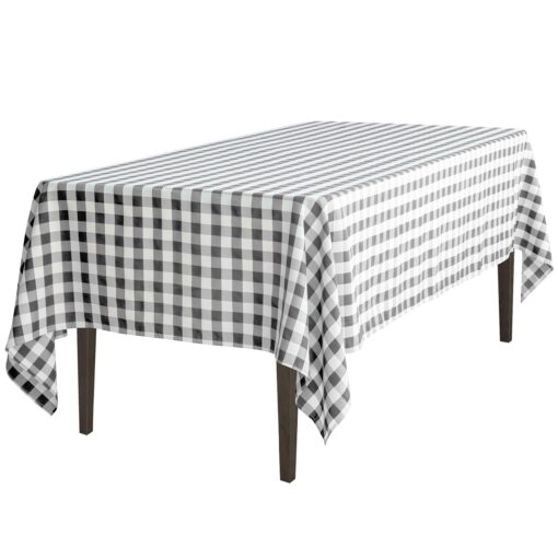 LTC LINENS 60102-010311 Tablecloth, 60X102 in, Black/White Checker