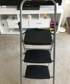 Rubbermaid RM-3W 3-Step Steel Step Ladder with Hand Grip, 200 lb Capacity, Silver 3-Step Stool 33 81Ud1kq fEL