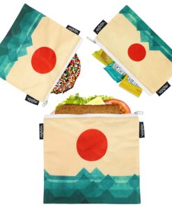 Artovida Artists Collective Lunch Baggies | Snack and Sandwich Bags with Zipper - Improved Dual Layer Design by Budi Kwan (Indonesia) The Ocean, the Sea, the Wave Budi Kwan - The Ocean - Baggie 28 81UdUbmDBgS