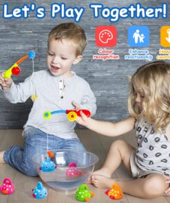 Baby Bath Toys Fishing Games Kids Bathtub Toys for Toddler 1-3 2-4 Fun Shower Bath Time Mold Free Water Pool Toys Christmas Stocking Stuffer Birthday Gift for Boys Girls Age 1 2 3 4 5 6(Color Random) Baby fishing toys 21 81Udy oPjnL