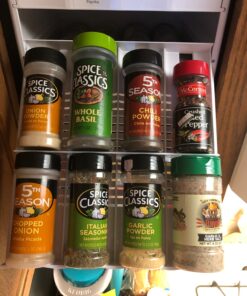 YouCopia SpiceStack Adjustable Spice Rack Organizer, Pull-Down 24-Bottle Seasonings and Spices Holder for Kitchen Cabinet and Pantry Organization with 104 Included Labels White 42 81Ue9IzneyL