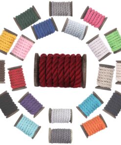 Ravenox Natural Twisted Cotton Rope | Made in The USA | Strong Triple-Strand Cordage for Sports, Décor, Pet Toys, Crafts, Macramé & Indoor Outdoor Use| by The Foot & Diameter (Multiple Color) Burgundy 1/4 Inch x 25 Feet 9 81UgKZS68qL 3