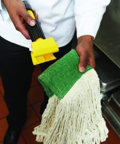 Rubbermaid Commercial Products, Industrial Grade Jaw Clamp - Fiberglass Wet Mop Gripper Holder Handle Stick for Floor Cleaning Heavy Duty, 60 Inch (FGH24600GY00) 15 81UhWtgwkWL