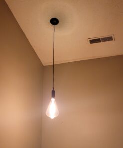 Globe Electric 64906 1-Light Pendant, Matte Black, Black Woven Fabric Cord, E26 Base Socket, Kitchen Island, Café, Decorative, Ceiling Hanging Light Fixture, Modern, Vintage, Bulb Not Included Without Bulb 32 81UhXF5xgxL 1