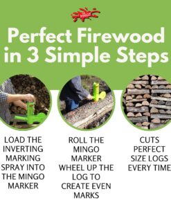The Mingo Marker Firewood Measuring Tool - Chainsaw Firewood Marking Tool With Marking Wheels - Log Paint Marker -Firewood Measuring Tool For Chainsaw - Logging Tools (Mingo Marker With 16" Wheel) Mingo Marker With 16" Wheel 14 81UkfBYC8iL