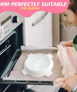 HYQO 3D Silicone Cake Molds for Baking - Silicone Baking Mold Round Cake Pans Brownie Pan with Lid Cake Mold - Mini Cheesecake Molds Non Stick Baking Pan Set Cake Mousse Circle Chocolate Molds Round 3D Silicone Cake Mold 15 81UkuUfOf1L