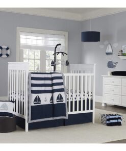 Nautica Kids Nursery Separates Dust Ruffle with Box Pleats, Solid Navy 3 81Ul2THSAgL