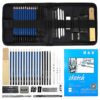 H & B Drawing Pencils Set, 33 Pieces Sketch Pencils & Drawing Kit, Includes Sketch Pad, Graphite Pencils, Charcoal Sticks and Eraser, Supplies for Artists/Beginner/Adults 33 Piece Set