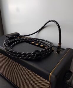 GLS Audio Instrument Cable - 1/4 Inch TS to 1/4 Inch Instrument Cable for Bass/Electric Guitar- Black/Grey Braided Tweed, 10ft 10 Ft. Straight 19 81Umzm54pFL