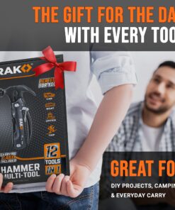 RAK Hammer Multitool Christmas Gifts for Men - Cool Unique Gifts For Men Who Have Everything - Compact DIY Survival Multi Tool - Backpacking & Camping Accessories - Stocking Stuffer Gifts 11 81UpAJqpwkL