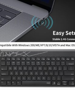 Rapoo K800 2.4G Wireless Keyboard Small Silent Compact Low-Profile Plug and Go for Computer/Desktop/PC/Laptop/Notebook/Smart TV Travel Business Keyboards Black 14 81UpHWOCzpL
