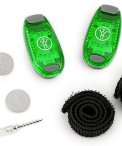 LED Safety Light 2 Pack - Nighttime Visibility for Runners, Cyclists, Walkers, Joggers, Kids, Dogs, Relays & More - Clip to Clothes Strap to Wrist, Ankle, Bike, Collar, or Just About Anywhere! Green 12 81UpXfR5iYL