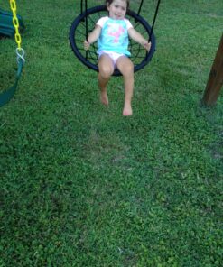 Sorbus Saucer Tree Swing- Kids Outdoor Disc Round Swing - 24" Heavy Duty 220lbs Seat- Easy Install Flying Saucer Web Circle Swing- Perfect for Gift,Playground, Birthday, Xmas, IndoorOutdoor Tire Swing Net Seat 24 inch 25 81UsvS0fAjL