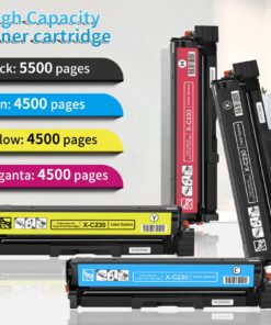 Alternative view of 4 Pack for Xerox C230 / C235 Toner Cartridge Replacement 4500-5500 Pages High Capacity, Black, Cyan, Magenta, Yellow Toner for C230 C235 Printer 006R04383 006R04384 006R04385 006R04386