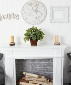 Nearly Natural 6704 Pothos with Coiled Rope Decorative Silk Plant, Green 17 10 81UtsabdfmL