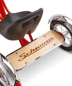 Schwinn Roadster Bike for Toddler, Kids Classic Tricycle, Low Positioned Steel Trike Frame with Bell and Handlebar Tassels, Rear Deck Made of Genuine Wood, for Boys and Girls Ages 2-4 Year Old, Red 25 81UuG05LAGL 1