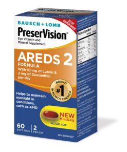 PreserVision AREDS 2 Eye Vitamin & Mineral Supplement, Contains Lutein, Vitamin C, Zeaxanthin, Zinc & Vitamin E, 60 Minigels (Packaging May Vary) Unflavored 60 Count (Pack of 1) 17 81UvdlnbhDL 1