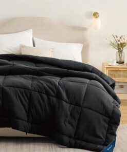 Bedsure Twin Comforter Duvet Insert Black - Quilted Bedding Kids' Comforters for Twin Bed, All Season Down Alternative Comforter Twin Size for Kids with Corner Tabs 10 81Uzoa1CRML