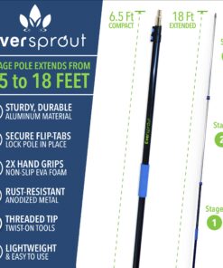 EVERSPROUT Telescoping Boat Hook | Floats, Scratch-Resistant, Sturdy Design | Durable & Lightweight, 3-Stage Anodized Aluminum Pole | Threaded End for Boating Accessories 12 Foot Pole 19 81V XhHCuL