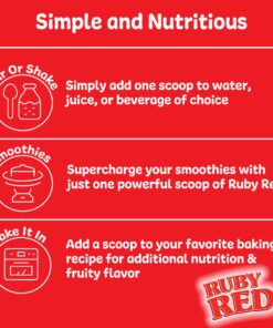 Ruby Reds | Delicious Reds Powder Fruit & Vegetable Supplement with Potent Vitamins, Minerals, Enzymes, Herbs, Nutrients and Probiotics for Overall Health 11 oz. (30 Servings) Ruby Reds 15 81V ZUyEiL