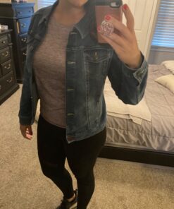 Wrangler Authentics Women's Stretch Denim Jacket Large Blue 32 81V cosvwBL