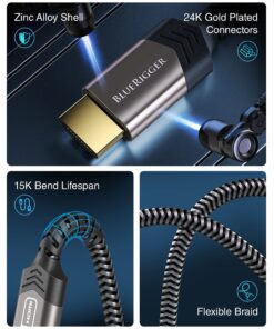 BlueRigger 4K HDMI Cable (25FT,4K 60Hz HDR, High Speed 18 Gbps, eARC, Nylon Braided Cord) - Compatible with PS5, PS4, Xbox, Roku, Apple TV, HDTV, Blu-ray, PC 19 81V0i5iLBfL