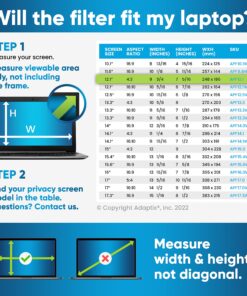 Alternative view of Adaptix Laptop Privacy Screen 12.1” – Information Protection Privacy Filter for Laptop – Anti-Glare, Anti-Scratch, Blocks 96% UV – Matte or Gloss Finish Privacy Screen Protector – 4:3 (APF12.1) 12.1" STANDARD (4:3)