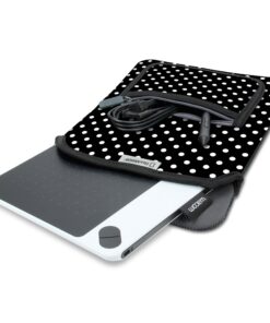 USA GEAR Soft Tablet Sleeve Case Compatible with Boogie Board 8.5 inch, Wacom Intuos Creative Small CTL4100, Huion Inspiroy H640P Graphics Tablet, and Other 10 inch Pen Drawing Tablets (Polka Dot) Polka Dot 15 81V2CNFvBL