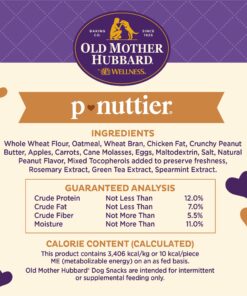 Old Mother Hubbard by Wellness Classic P-Nuttier Natural Dog Treats, Crunchy Oven-Baked Biscuits, Ideal for Training, Mini Size, 20 ounce bag Mini Biscuits Peanut Butter 1.25 Pound (Pack of 1) 32 81V2WhMcPSL