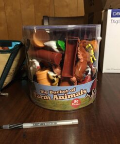 SCS Direct Farm Animal Toy Action Figure Set - 50 Pieces with 16 Different Barnyard Animals and Accessories - Includes Cows, Horses, Chickens, Pigs, Sheep & More - Great for School Projects & Dioramas 35 81V2c6LDJdL