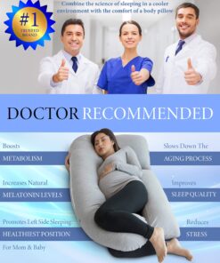 Pharmedoc Pregnancy Pillows, U-Shape Full Body Pillow – Jersey Cover Grey – Pregnancy Pillows for Sleeping – Body Pillows for Adults, Maternity Pillow and Pregnancy Must Haves U Grey 22 81V3PAdW2nL